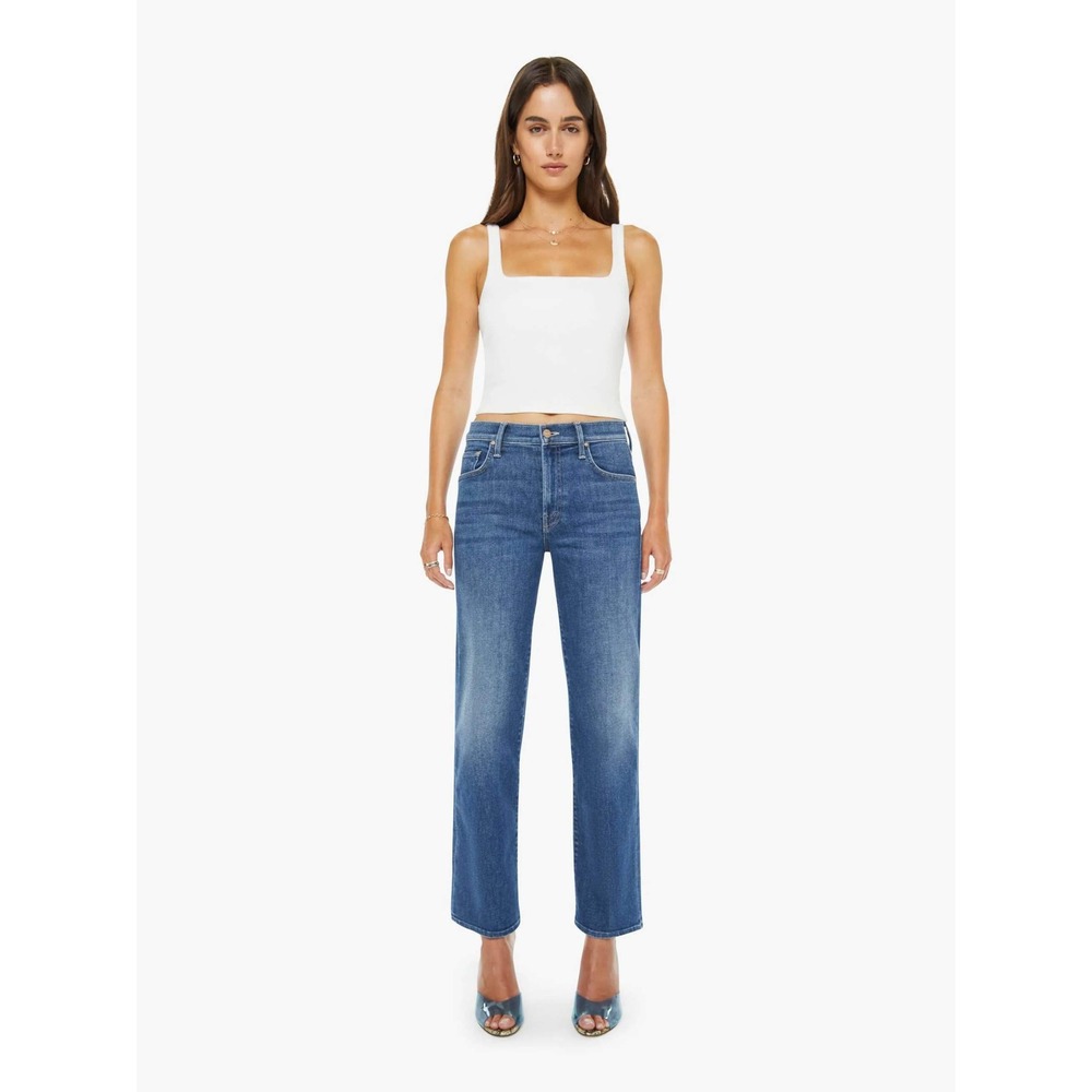 Mother The Mid Rise Rambler Zip Ankle Jeans Blue Sizez 24 New With Tags